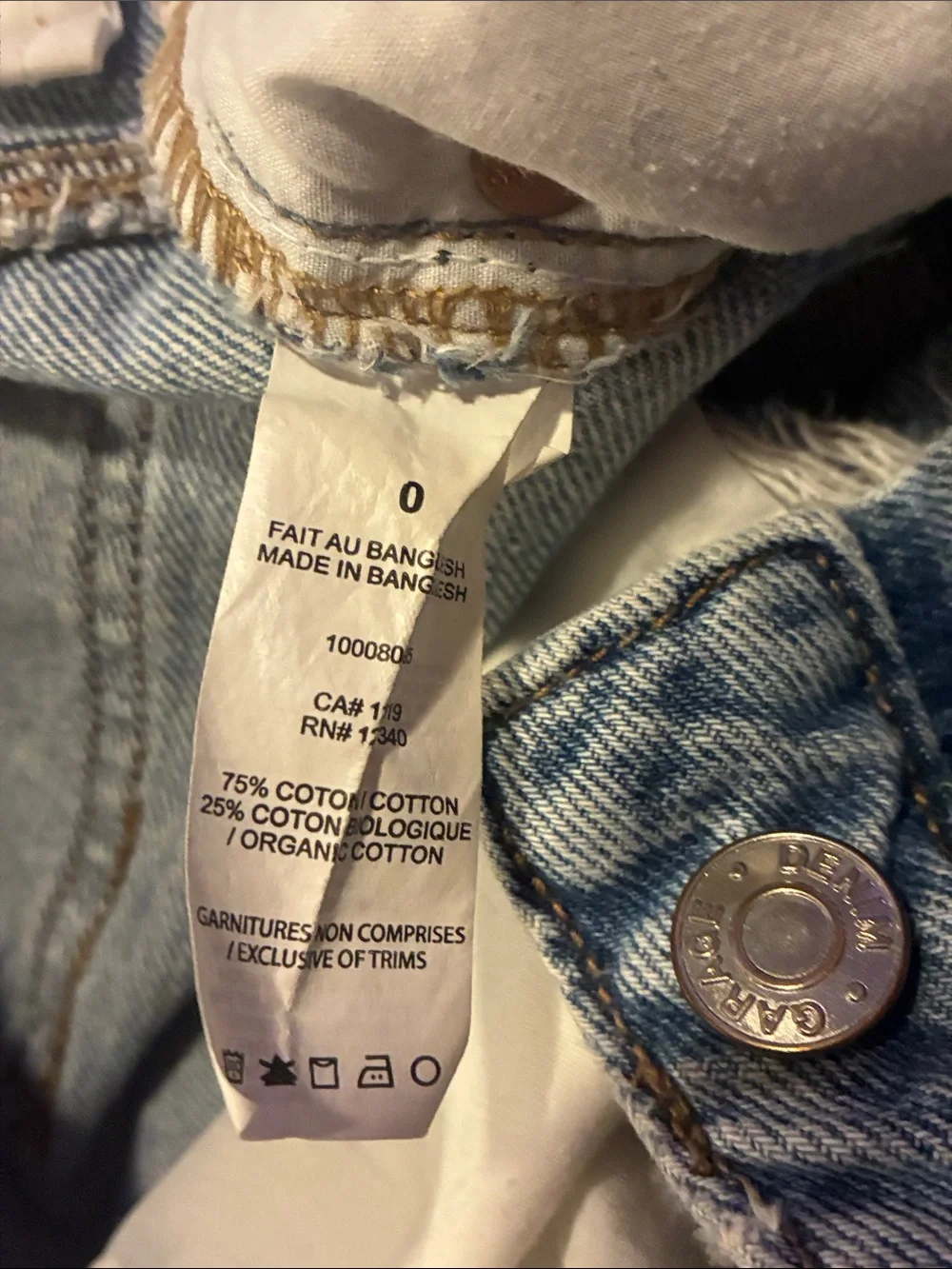 Garage Festival Denim Cutoff Shorts Distressed 0 / 24 Frayed